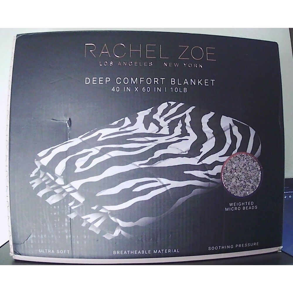 Rachel Zoe Deep Comfort Blanket, Weighted 40 x 60",10 Lbs Zebra Print Ultra Soft